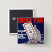 Liberty Loan Vierkante Button 5,1 Cm (Voorkant /achterkant)