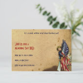  Liberty Meisje met Amerikaanse vlaggen Memorial D Kaart (Staand voorkant)