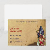  Liberty Meisje met Amerikaanse vlaggen Memorial D Kaart (Voorkant / Achterkant)