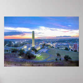 Liberty Memorial bij zonsondergang, Kansas City, M Poster