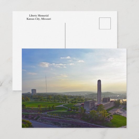 Liberty Memorial, Kansas City, Missouri, Avond Briefkaart (Voorkant / Achterkant)