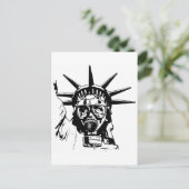 LIBERTY met gasmasker Briefkaart (Staand voorkant)