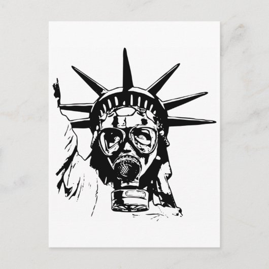 LIBERTY met gasmasker Briefkaart (Voorkant)