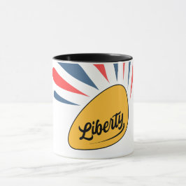 Liberty met stralende stralen ontwerp voor 4 juli mok