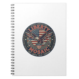Liberty Mosaic Patriottisch Patriottisch Mosaic Vi Notitieboek