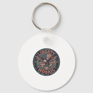 Liberty Mosaic Patriottisch Patriottisch Mosaic Vi Sleutelhanger