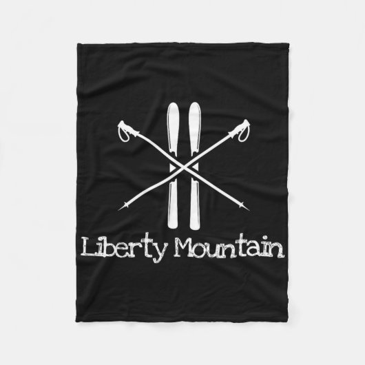 Liberty Mountain Rustic Ski Ski Ski's Down Fleece Deken (Voorkant)