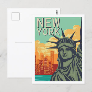 Liberty New York beroemde reisplaats illustratie Briefkaart