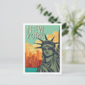 Liberty New York beroemde reisplaats illustratie Briefkaart (Staand voorkant)