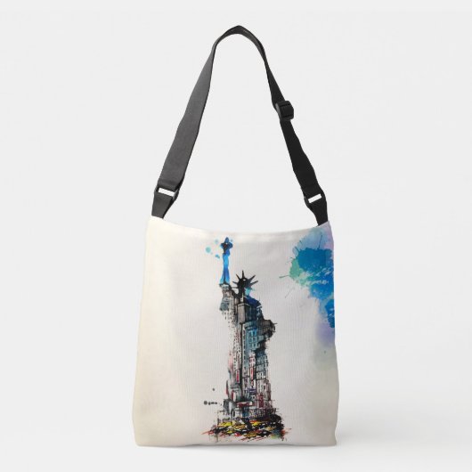 Liberty New York City Travel Love Waterverf Crossbody Tas (Voorkant)