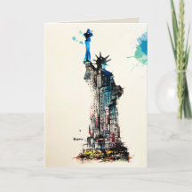 Liberty New York City Travel Love Waterverf