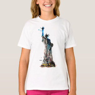 Liberty New York City Travel Love Waterverf T-shirt