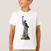Liberty New York City Travel Love Waterverf T-shirt (Voorkant)