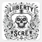 Liberty of Scare: klassieke inkt ontmoet Halloween Vierkante Sticker (Voorkant)