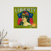 Liberty Oranje LabelEscondido,CA Poster (Keuken)