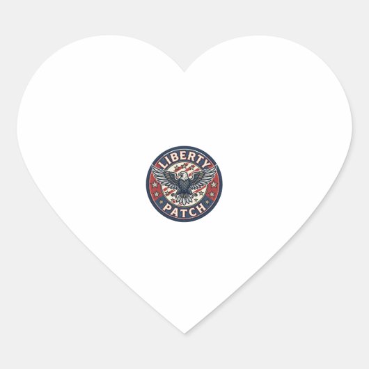 Liberty Patch Patriottische Borduurpatch Patriotti Hart Sticker (Voorkant)