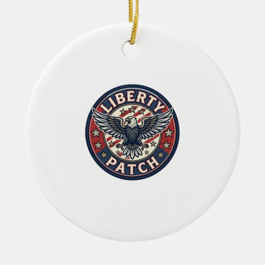 Liberty Patch Patriottische Borduurpatch Patriotti Keramisch Ornament (Voorkant)