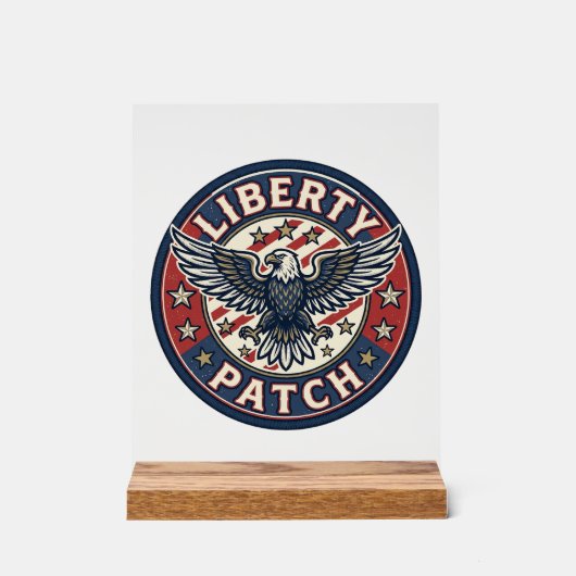 Liberty Patch Patriottische Borduurwerk Patch Acryl Bord (Voorkant)