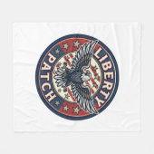 Liberty Patch Patriottische Borduurwerk Patch Fleece Deken (Voorkant (Horizontaal))