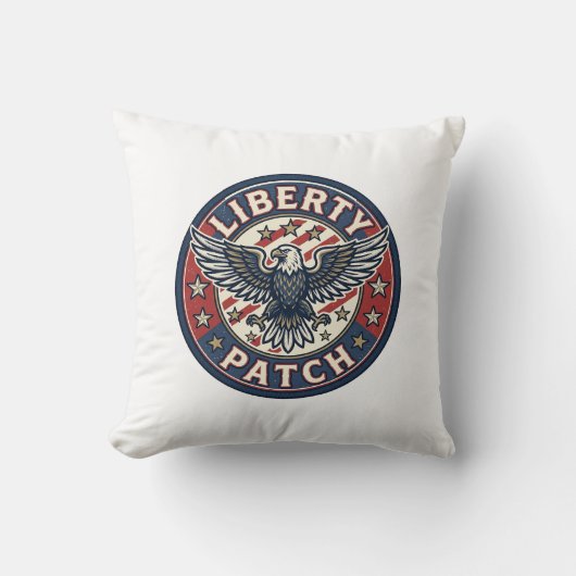 Liberty Patch Patriottische Borduurwerk Patch Kussen (Voorkant)