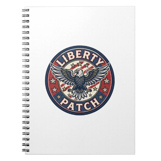 Liberty Patch Patriottische Borduurwerk Patch Notitieboek (Voorkant)