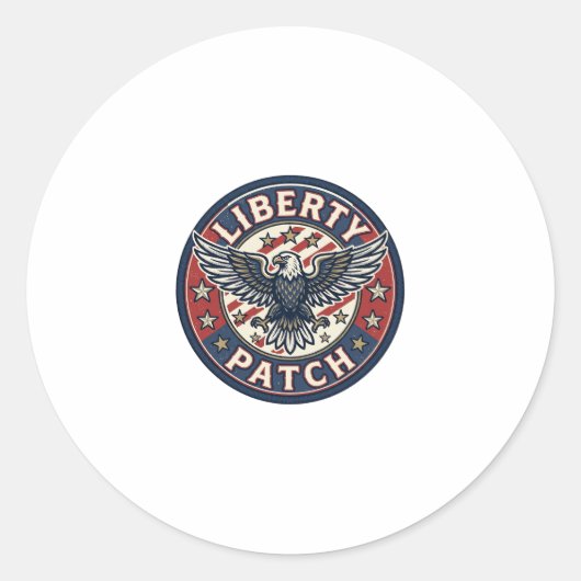 Liberty Patch Patriottische Borduurwerk Patch Ronde Sticker (Voorkant)