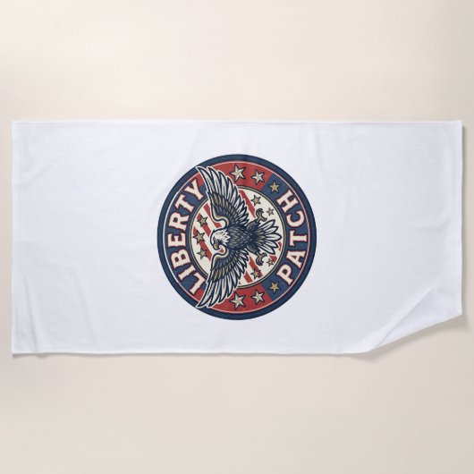 Liberty Patch Patriottische Borduurwerk Patch Strandlaken (Voorkant)
