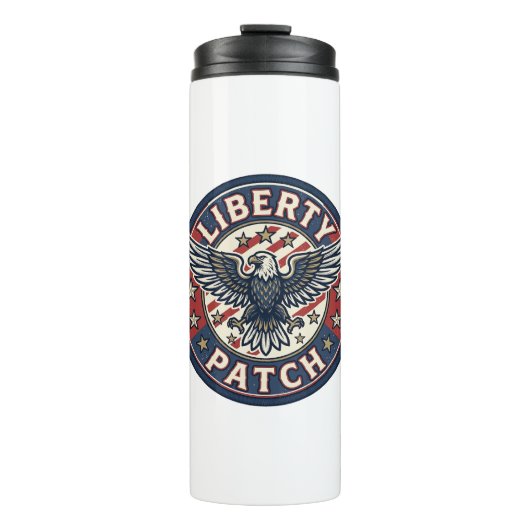 Liberty Patch Patriottische Borduurwerk Patch Thermosbeker (Voorkant)