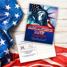 Liberty Patriottisch Vuurwerk 4 Juli BBQ Uitnodigi Briefkaart