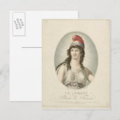 Liberty, Patron van de Fransen, gegraveerd door Ru Briefkaart (Voorkant / Achterkant)