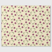 Liberty patroon roze bloemen met crèmekleurige ach cadeaupapier (Vlak)