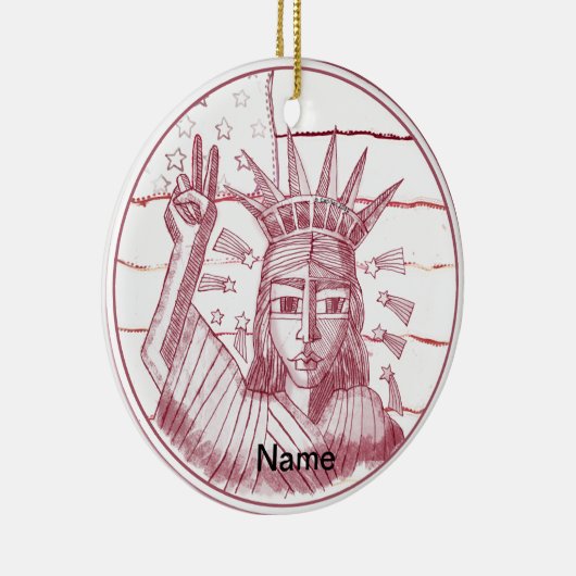 Liberty Peace Keramisch Ornament (Rechts)