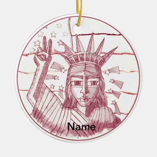 Liberty Peace Keramisch Ornament (Voorkant)