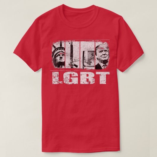 Liberty Pistolen Beer rump Funny Parody LGB T-shirt (Design voorkant)