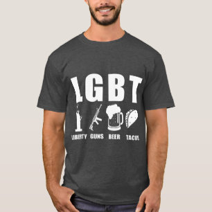 Liberty Pistolen Beer Tacos LGBT Funny Parody Gift T-shirt
