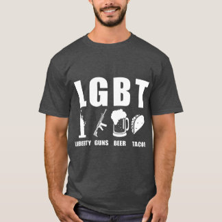 Liberty Pistolen Beer Tacos LGBT Funny Parody Gift T-shirt