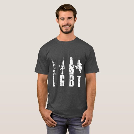 Liberty Pistolen Beer Texas T Parody LGBT T-shirt (Voorkant volledig)