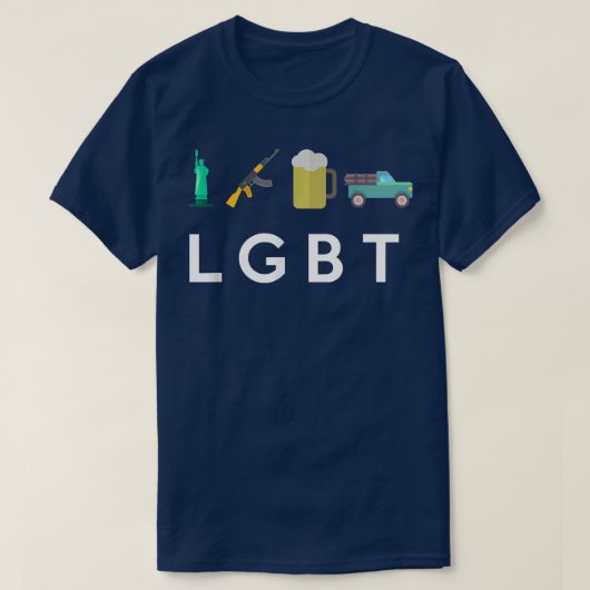 Liberty Pistolen Beer Trucks Funny LGBT T-shirt (Design voorkant)