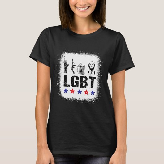 Liberty Pistolen Beer Trump Funny Lgbt T-shirt (Voorkant)