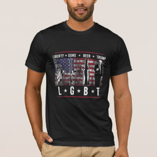 Liberty Pistolen Beer Trump LGBT Parody Funny T-shirt