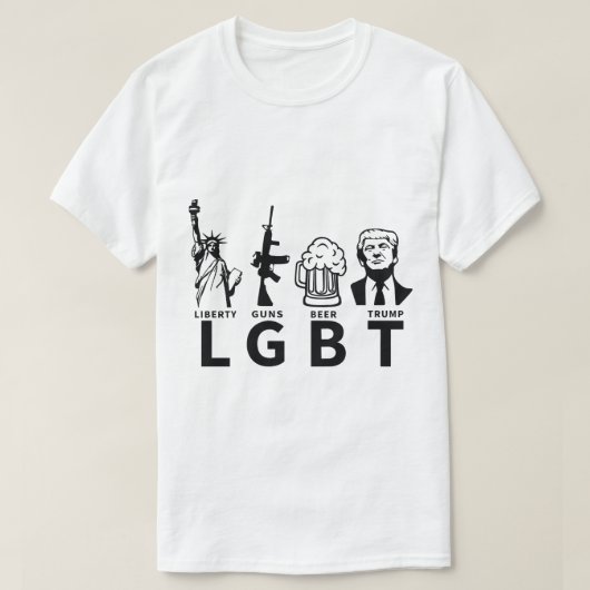 "Liberty Pistolen Beer Trump" Mannen T-shirt (Design voorkant)