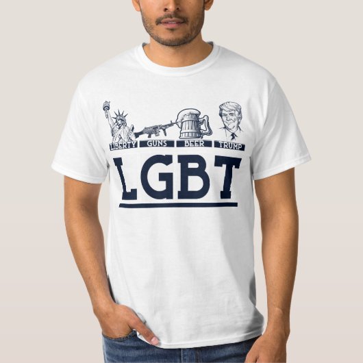 Liberty Pistolen Beer Trump Parody LGBTCute Gift T-shirt (Voorkant)