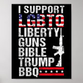 Liberty Pistolen Bijbel Trump BBQ Poster (Voorkant)