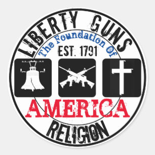 Liberty Pistolen Religity Round Sticker
