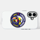 Liberty Pride Eagle Emblem Phone Case – Patriotic  (Achterkant (horizontaal))