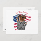 Liberty Pug Briefkaart (Voorkant / Achterkant)