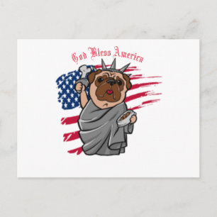 Liberty Pug Briefkaart