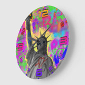 Liberty Punk Graffiti Wandklok – Neon Vibes (Hoek)