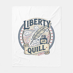Liberty Quill Patriottische Patriottische Pen Inkt Fleece Deken