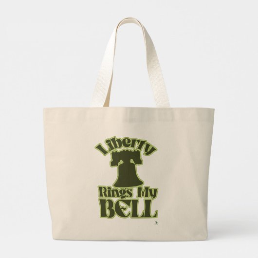 Liberty Rings My Bell Fun Tourist Art Grote Tote Bag (Achterkant)